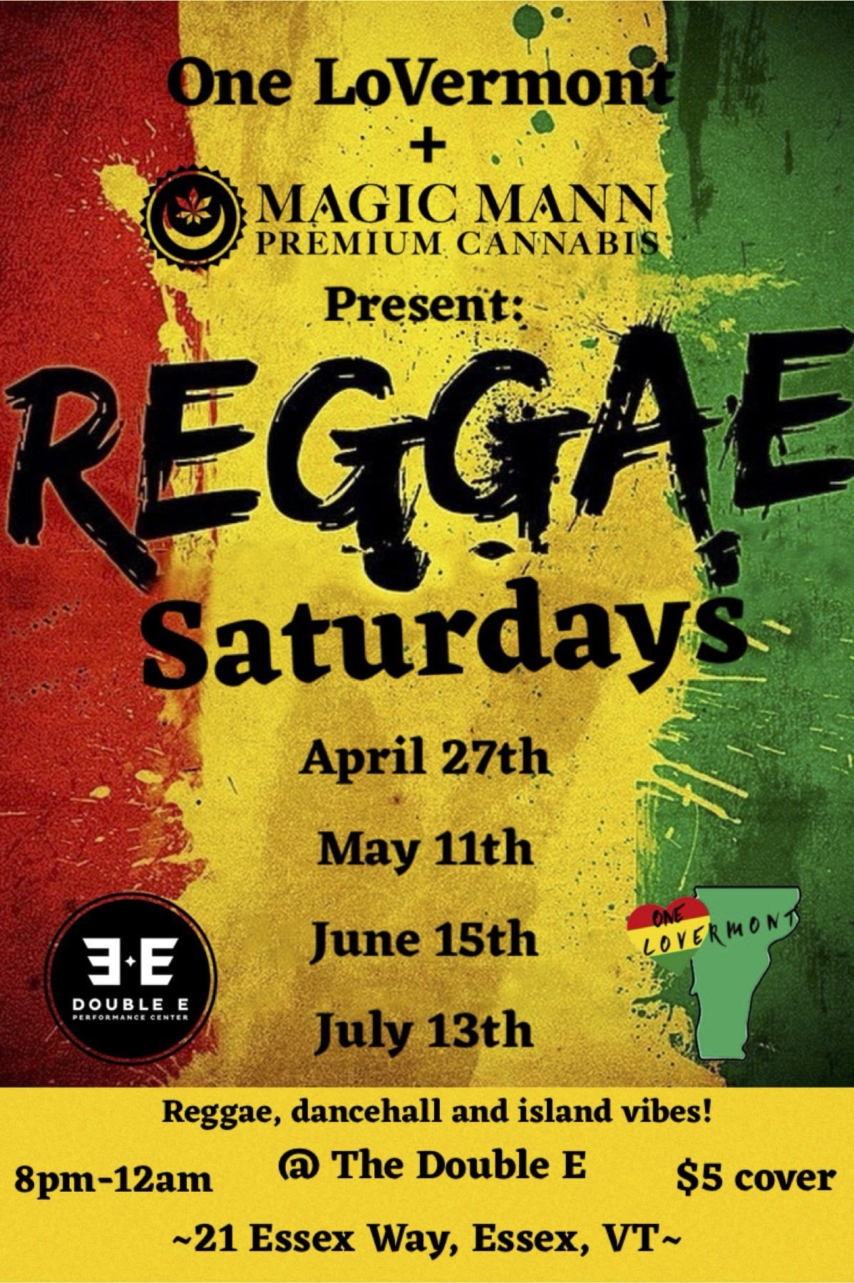 Reggae Saturdays poster at the Double E